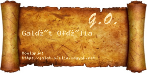 Galát Ofélia névjegykártya